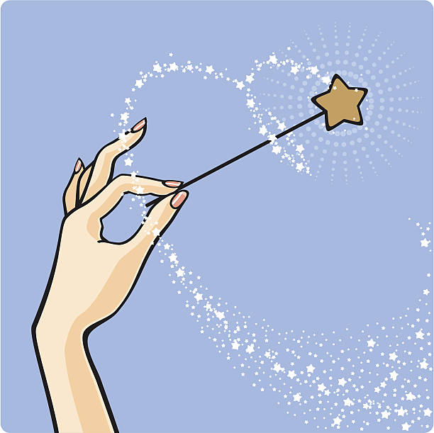 Hand with a magic wand